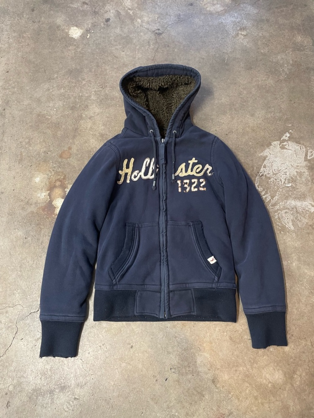Y2K Hollister Strands Point Fleece Lined Zip Up Hoodie